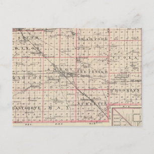 Cartão Postal Mapa do Condado de Lee e da Amboy