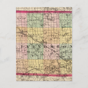 Cartão Postal Mapa do Condado de Livingston, Michigan