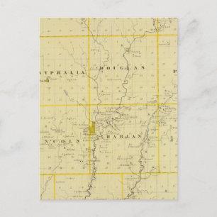 Cartão Postal Mapa do condado de Monona, Estado de Iowa