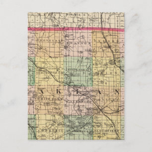 Cartão Postal Mapa do Condado de Oakland, Michigan