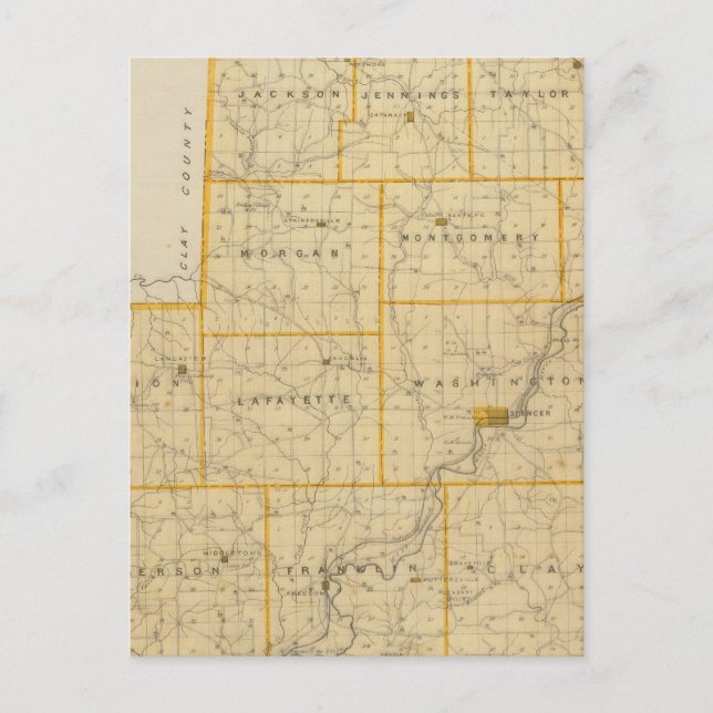 Cartão Postal Mapa do Condado de Owen (Frente)