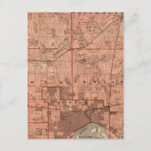 Cartão Postal Mapa do Condado de Ramsey, Minnesota