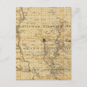 Cartão Postal Mapa do Condado de Story, Estado de Iowa
