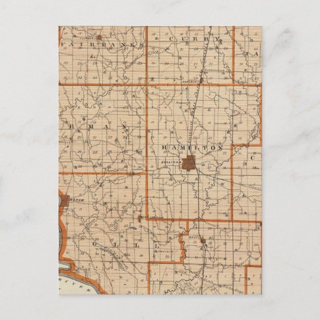 Cartão Postal Mapa do Condado de Sullivan (Frente)