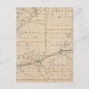 Cartão Postal Mapa do Condado de Wabash