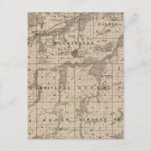 Cartão Postal Mapa do Condado de Warren, Estado de Iowa