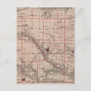 Cartão Postal Mapa do Condado de Washington, Estado de Iowa