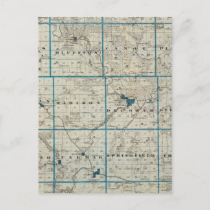 Cartão Postal Mapa do Condado de Winneshiek, Estado de Iowa