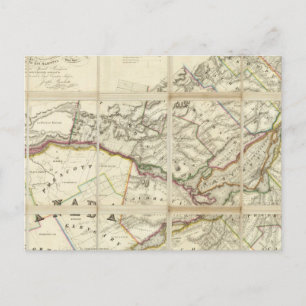 Cartão Postal Mapa do Distrito de Montreal, Baixa do Canadá