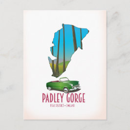 Cartão Postal Mapa do distrito england de Padley Gorge