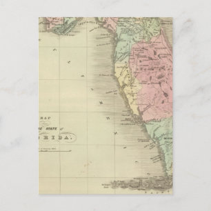 Cartão Postal Mapa do Estado da Flórida