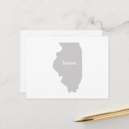 Cartão Postal Mapa do Estado da Silhouette em Illinois