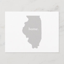 Cartão Postal Mapa do Estado da Silhouette em Illinois