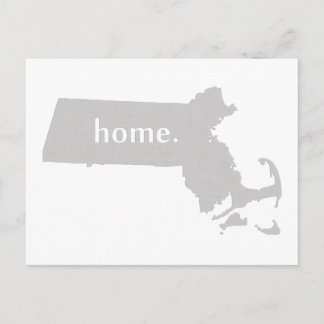 Cartão Postal Mapa do estado da silhueta residencial de Massachu