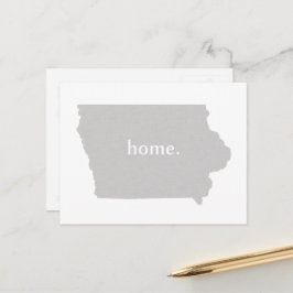 Cartão Postal Mapa do estado do Iowa home silhouette