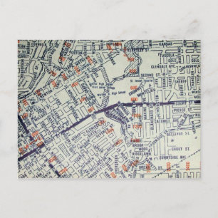 Cartão Postal Mapa do Flint, MI Vintage