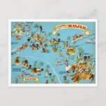 Cartão Postal Mapa do Hawaii Funny Vintage<br><div class="desc">Caro e humorístico mapa do Havaí.</div>