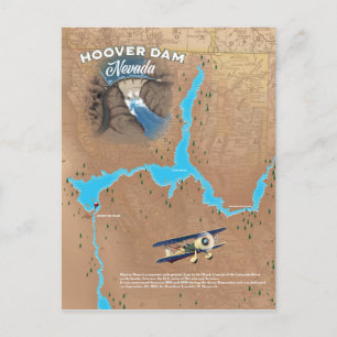 Cartão Postal Mapa do Hoover Dam Nevada