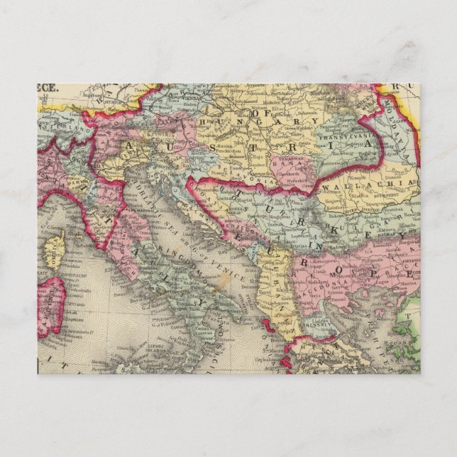 Cartão Postal Mapa Do Império Austríaco (Frente)