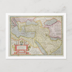 Cartão Postal Mapa do Império Turco, do Mercator Atla