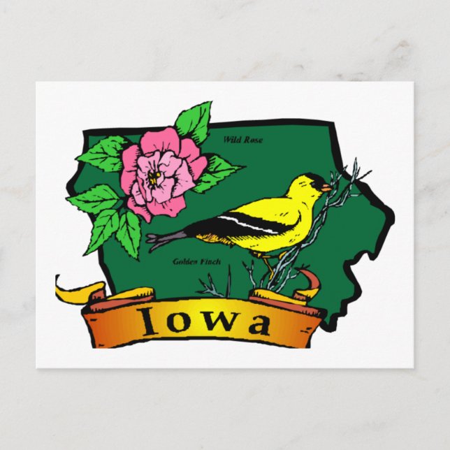 Cartão Postal Mapa do Iowa (Frente)