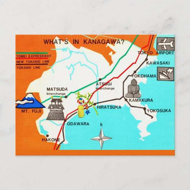Cartão Postal Mapa do Japão (Frente)