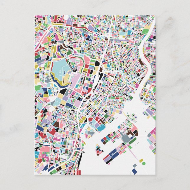 Cartão Postal Mapa do Japão de Tóquio (Frente)