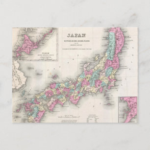Cartão Postal Mapa do Japão em 1855