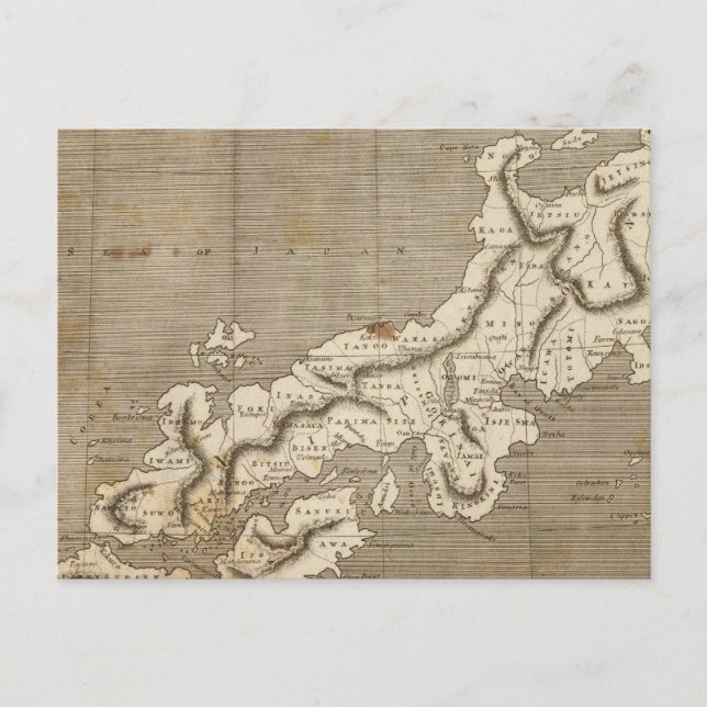 Cartão Postal Mapa do Japão por Arrowsmith (Frente)