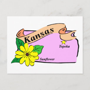Cartão Postal Mapa do Kansas