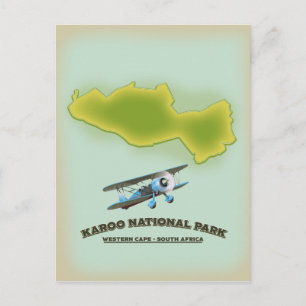 Cartão Postal Mapa do Karoo National Park Western Cape África d