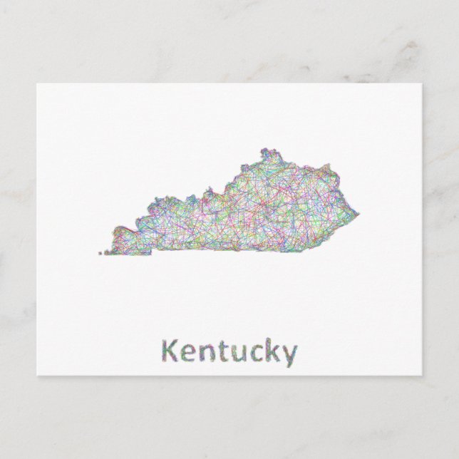 Cartão Postal mapa do Kentucky (Frente)