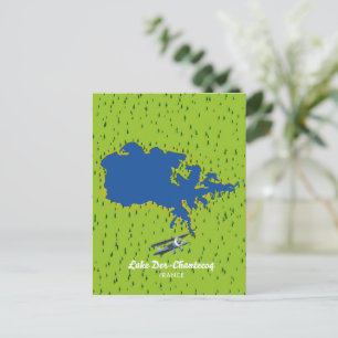 Cartão Postal mapa do lago Der Chantecoq França