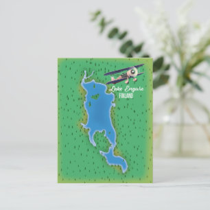 Cartão Postal Mapa do Lago Engure Finlândia