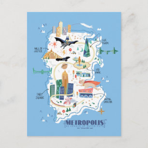 Cartão Postal Mapa do Livro de Histórias de Metrópolis