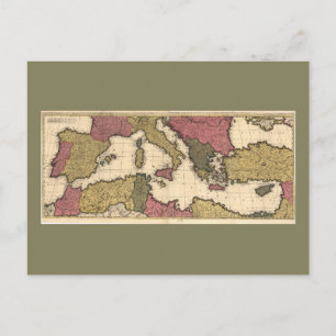 Cartão Postal Mapa do Mar Mediterrâneo (1695)