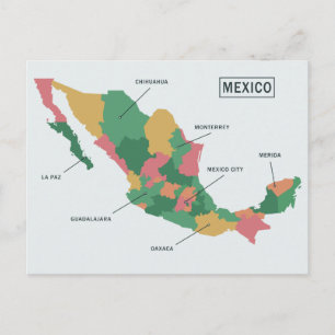 Cartão Postal Mapa do México