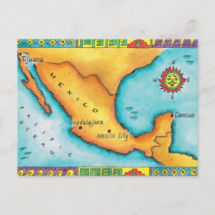 Cartão Postal Mapa do México