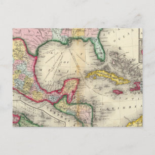Cartão Postal Mapa Do México, América Central