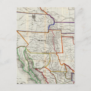 Cartão Postal Mapa Do México E Da Califórnia