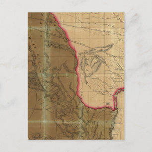 Cartão Postal Mapa do México Mostrando o Lugar da Guerra