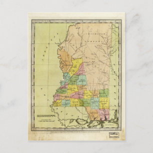 Cartão Postal Mapa do Mississippi (1835)