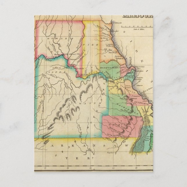 Cartão Postal Mapa Do Missouri (Frente)