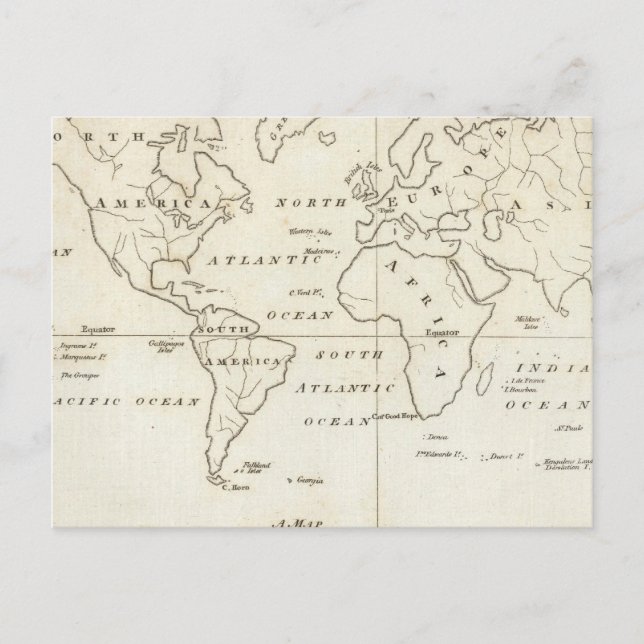 Cartão Postal Mapa do Mundo (Frente)