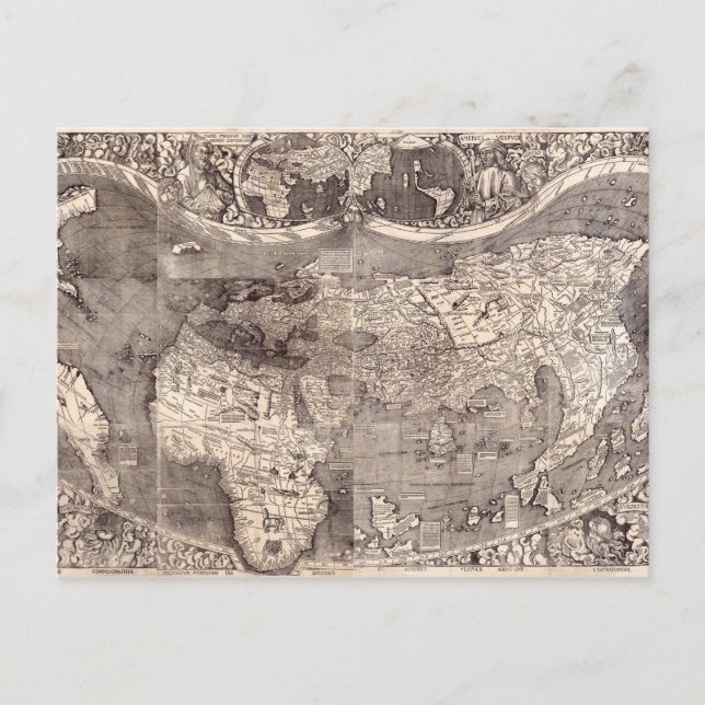 Cartão Postal Mapa do Mundo | 1507 (Frente)