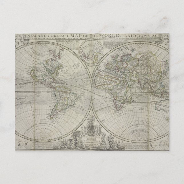 Cartão Postal Mapa do mundo | 1736 (Frente)