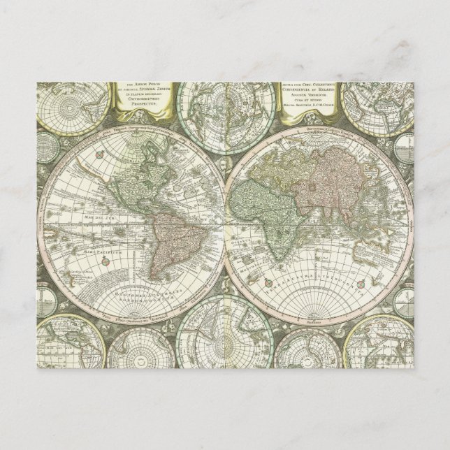 Cartão Postal Mapa do Mundo | 1744 (Frente)