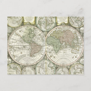 Cartão Postal Mapa do Mundo 1744
