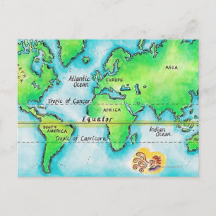 Cartão Postal Mapa do Mundo 19