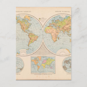 Cartão Postal Mapa do mundo 28 em destaque